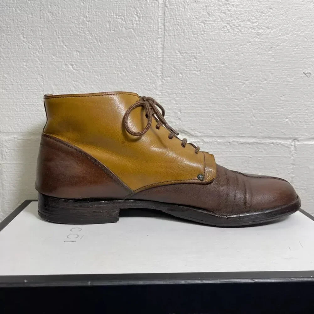VTG MOMA Boot Brown Leather Split Toe Oxford Shoes Size 44/ US 12‎ Made In Italy